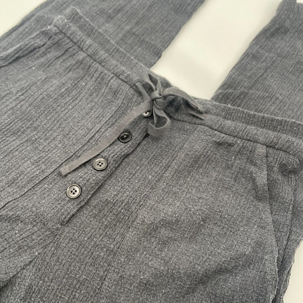 Zara Womens Pants Small Gray Button Drawstring Pull On Casual Stretch Knit Boho - Picture 7 of 16